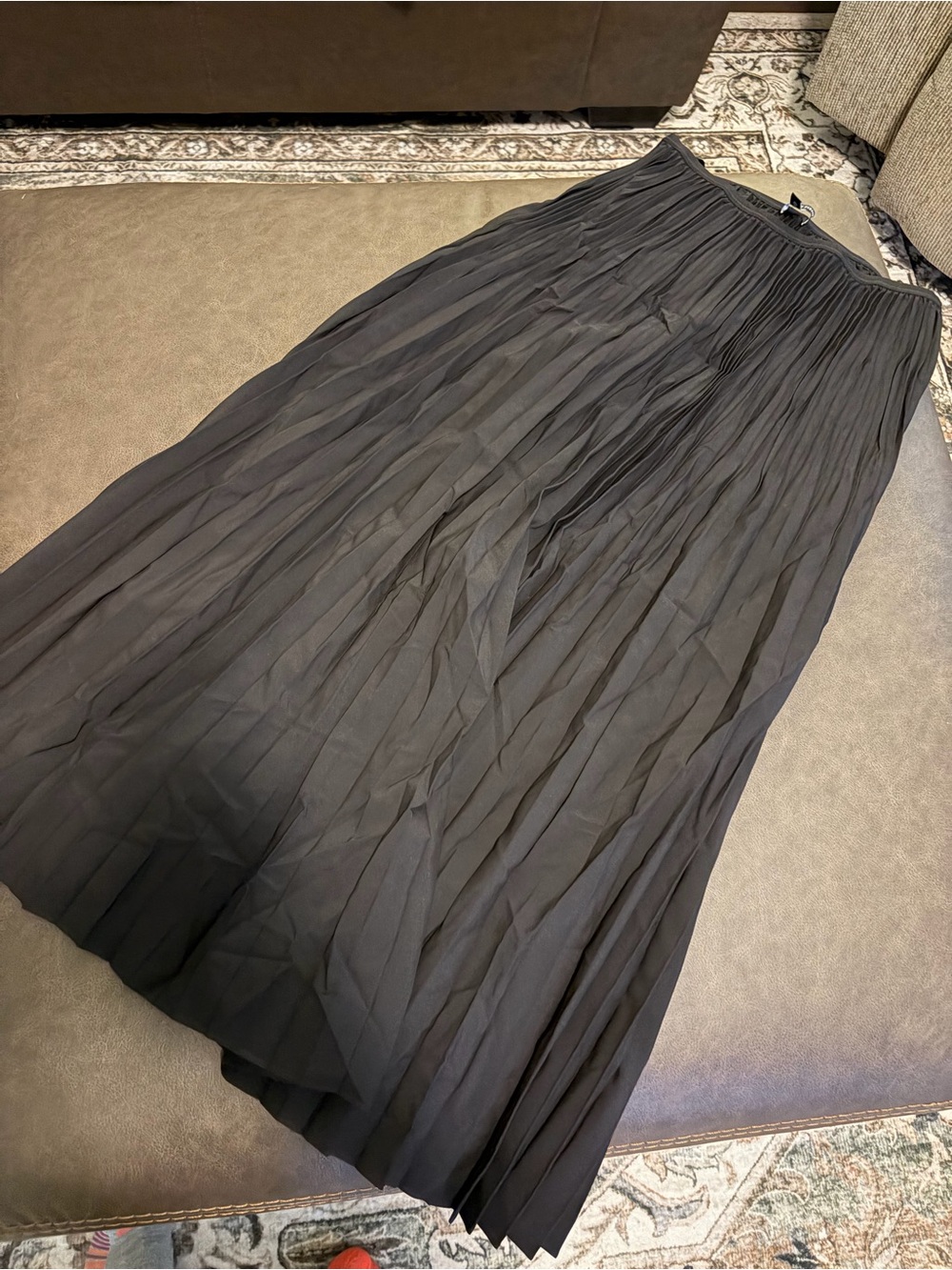 Eileen Fisher Wool Silk Pleated Skirt small